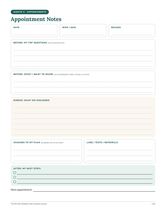 Appointment Notes page
